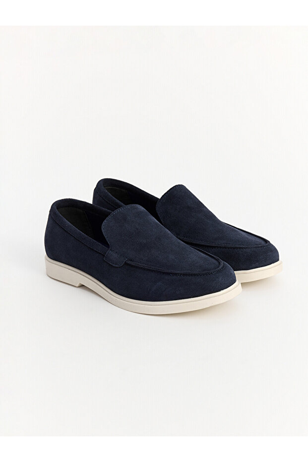 Lcw Steps Navy Blue Suede Men's Loafer