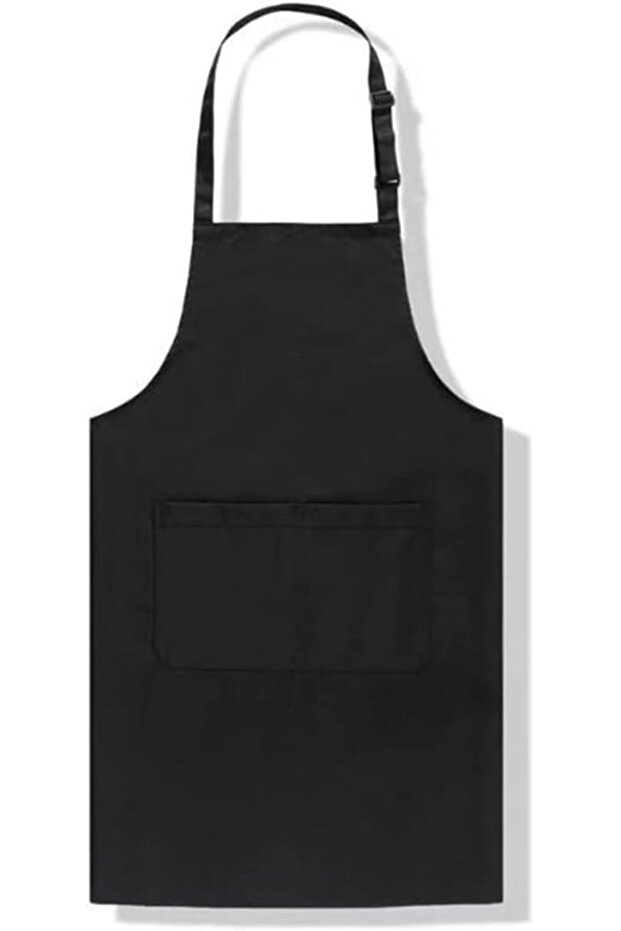 Two-piece cooking apron, unisex kitchen apron with two pockets, unisex bib-style apron suitable for restaurants and barbecues - black.