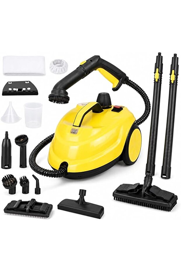 2000W High-Temperature Portable Steam Cleaner with 2L Tank, 6-Level Adjustable Steam Control, 5 Bar Pressure, 45-Min Runtime, Canister Steamer Kit for Car, Sofa, Tile, Grout, Floors & Upholstery