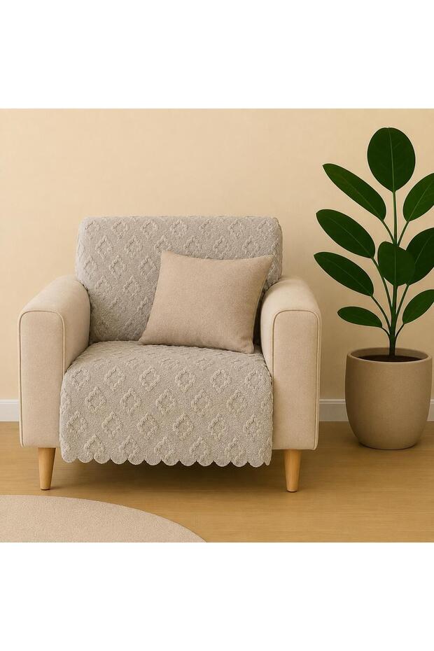 Single Sofa Cover 110X175 cm | 3-Seat Sofa Seat Cover | Chenille Jacquard Non-Slip Washable Sofa Throw Sofa Bed Cover