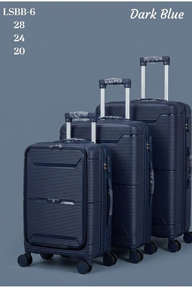 3-Piece Hardside Lightweight PP Luggage Set with 360° Spinner Wheels