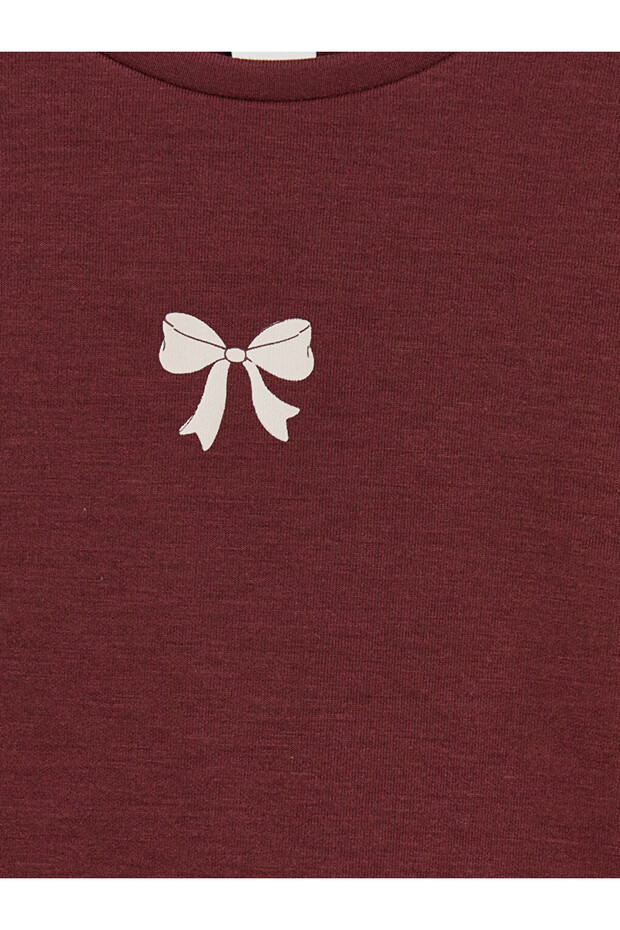 Crew neck printed girl's sweatshirt