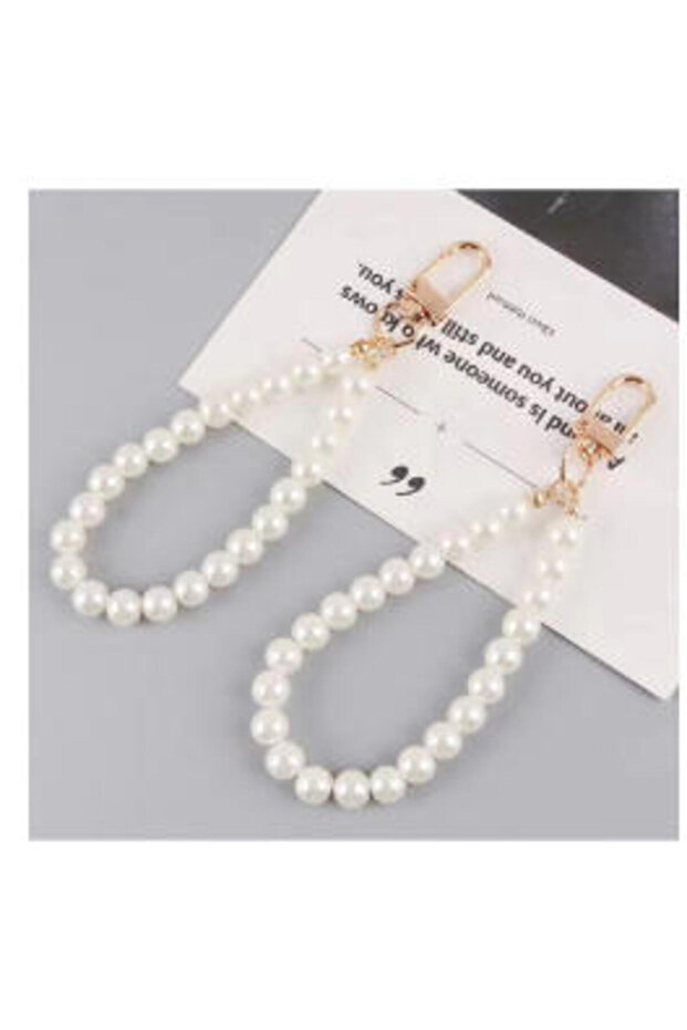 2 pcs C ZAKOL Shiny Pearl Shell Keychain Cute Pendant For Women Girls Bag Backpack Car Key Phone Cha