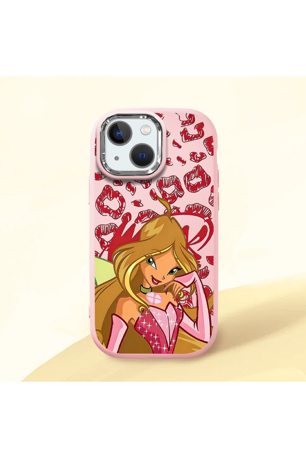 iPhone 13 Mini Compatible Shock-Absorbing Camera Protected Pink Silicone Case