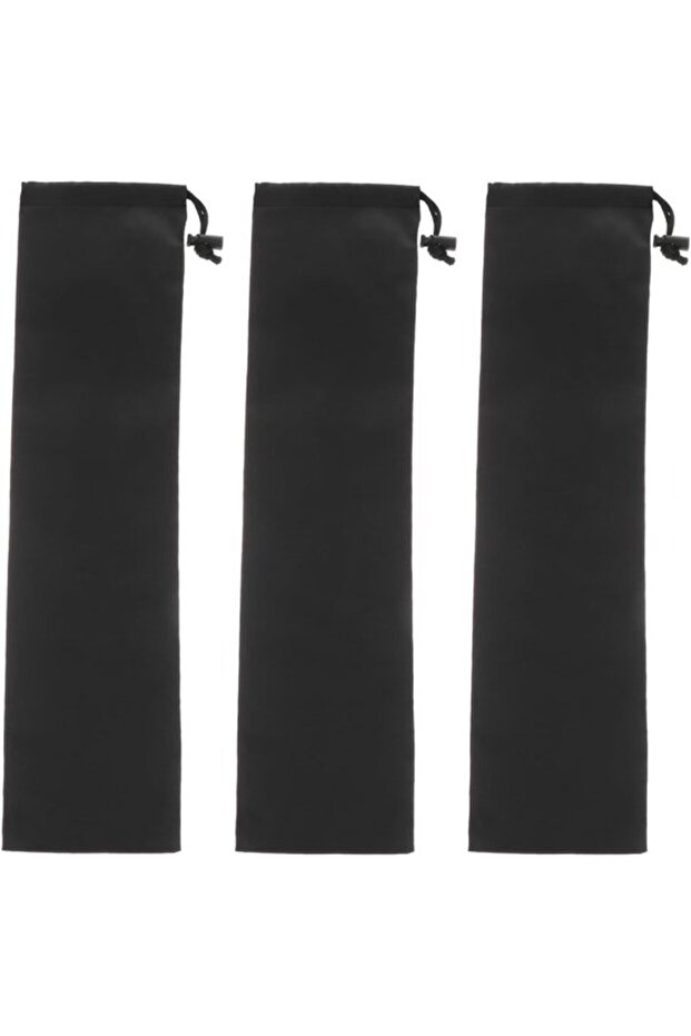 Three-piece trekking pole storage bag, black for camping.