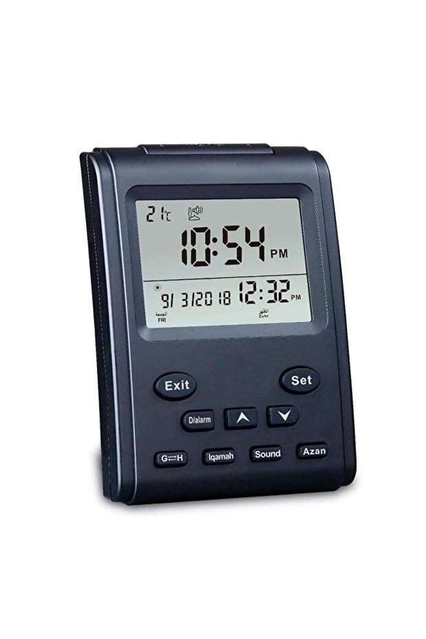 Digital Table Top Azan Clock with Prayer Times, Qibla Direction & Hijri/Gregorian Calendar
