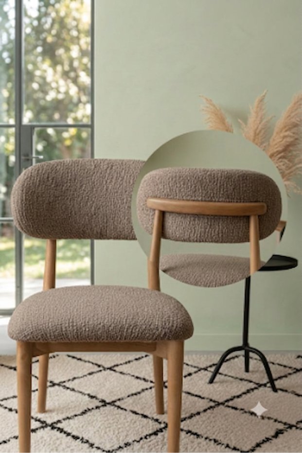 Bohemian Chair Cover - Full Back Coverage - Flexible Elastic Washable - Mink