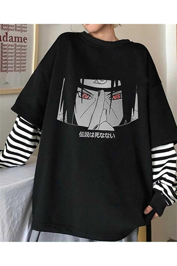 Itachi Red Eyes Printed Unisex Black T-Shirt