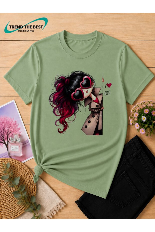 Summer I Heart You Jacket and Glasses Printed Girls' and Adult Single T-Shirt