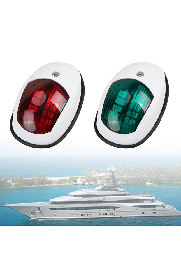 white 1 10-30V LED Navigation Light Signal Warning Waterproof Lamp Starboard Port Side Indicator For