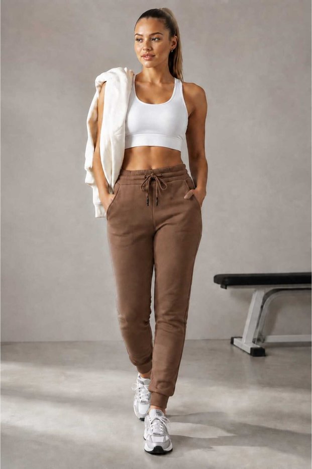 Women's Premium Three-Yarn Shardooned Cotton Sweatpants