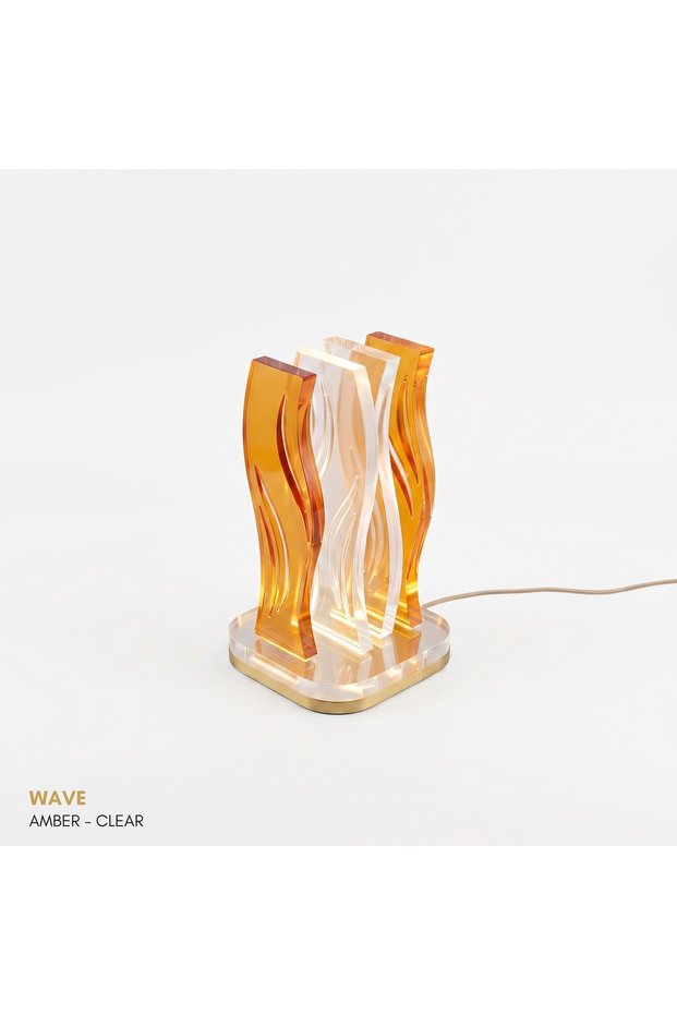 Wave |   Acrylic Led Table Lamp |   Remote Controlled +100 Color Rgb Ambient Light |   Decorative Modern Living Room Bedroom Night Light |   Collection