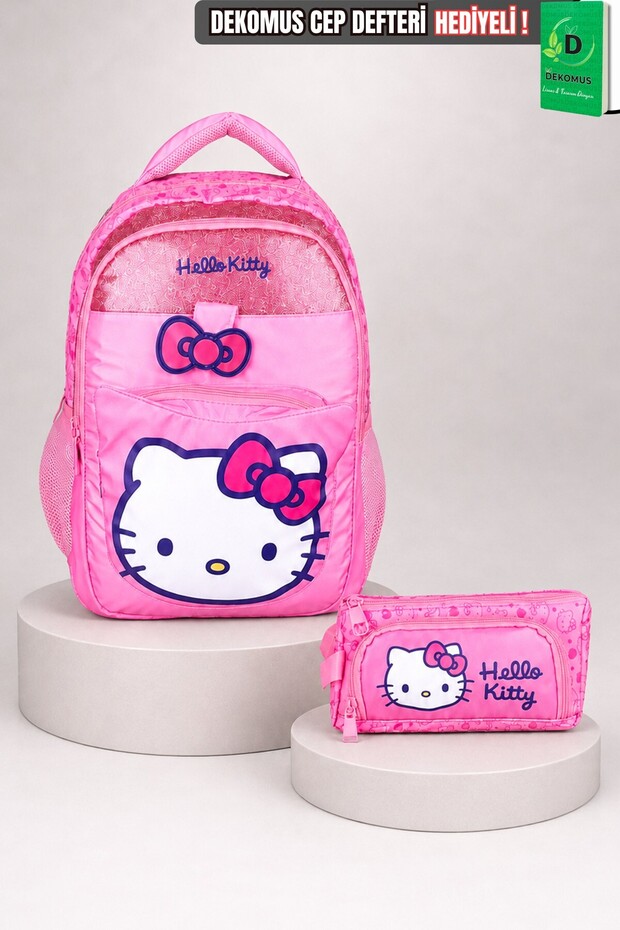 X Dekomus Licensed Glitter Bow Collection Large Size School Bag and Pencil Bag Set