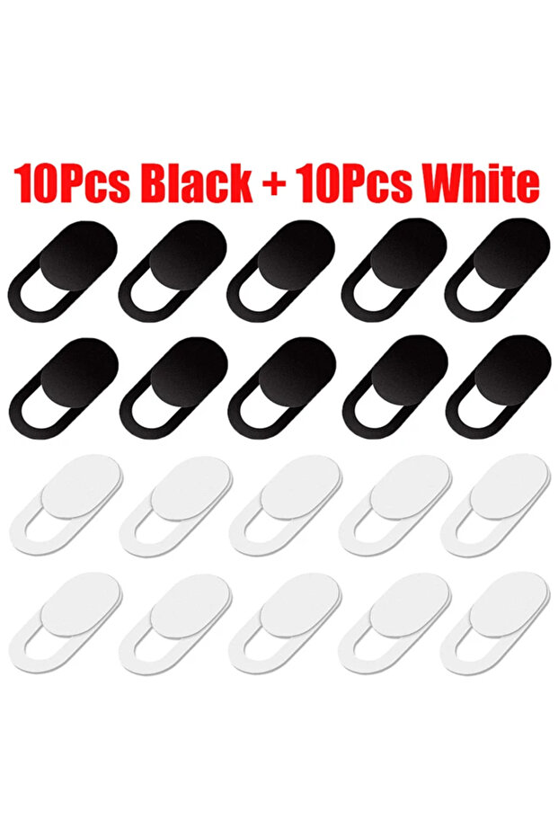 Black and White 1-20PCS Universal Ultra Thin Laptop Camera Cover Slide Privacy Webcam Stickers for I