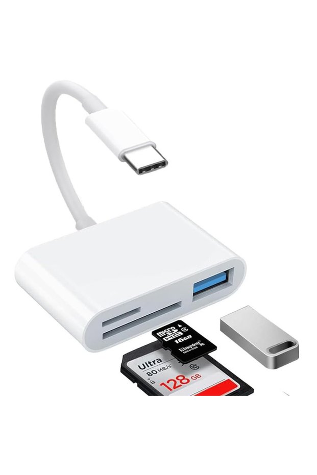 3 in 1 3 In 1 Adapter Type-C, Tf, Cf, Sd, Memory Card Reader, Recorder, Compact Flash Usb-C, Pro, fo
