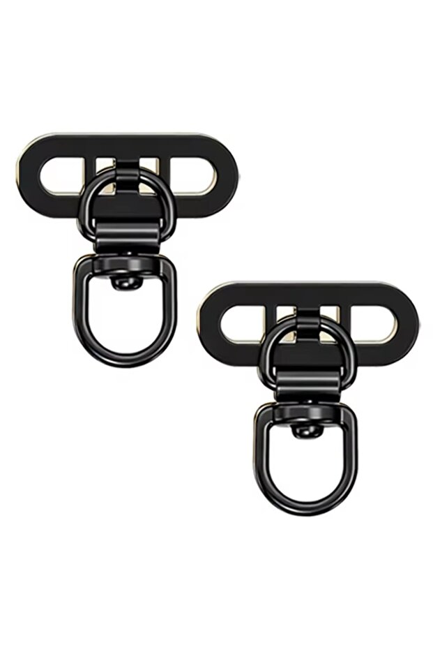 2Pcs Black Mini Phone Tether Tab 360° Rotatable Ultra-thin Universal Stainless Steel Phone Lanyard C