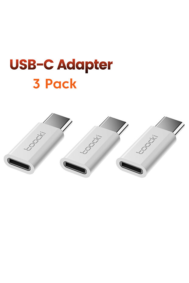 toocki White 3 Pack Toocki USB C to Lightning Adapter Male Type C to Female iP Fast Charging Convert