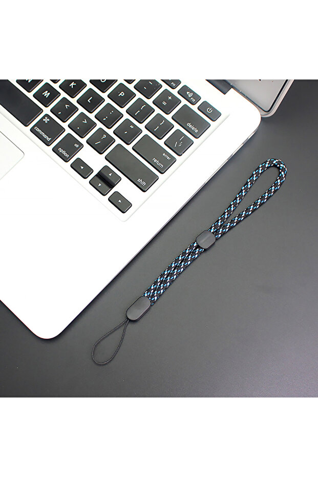 blue Universal Wrist Lanyard For iPhone Camera USB Drives Keys ID Card Anti-Lost Adjustable Ha...