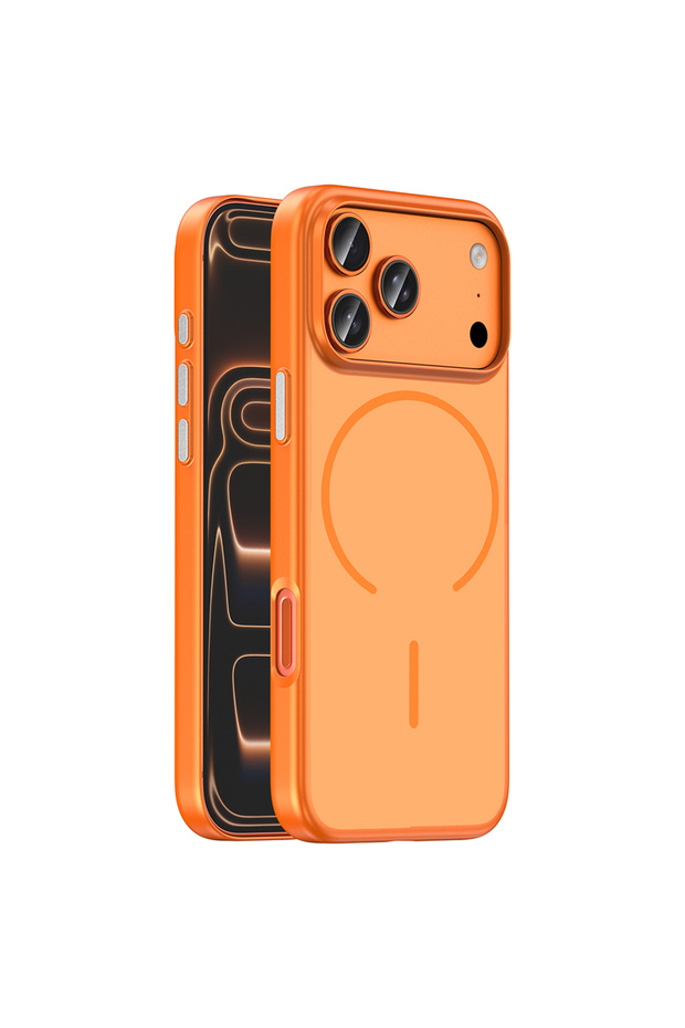 iPhone 18 Pro Compatible Case Magsafe Supported Lora Pc Cover - Orange - T42736