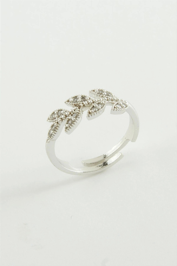 Leaf Zircon Stone Ring