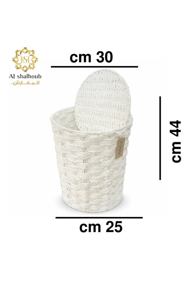 Round Laundry Hamper with Top Lid Modern Design - Small Size