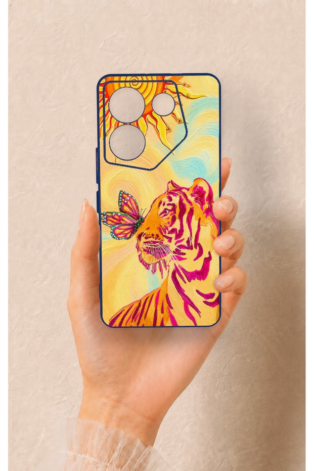 Tecno Camon 20 Pro Compatible Tiger of the Sun Patterned Silicone Case