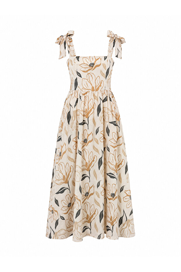 Women's Patterned Linen Dress