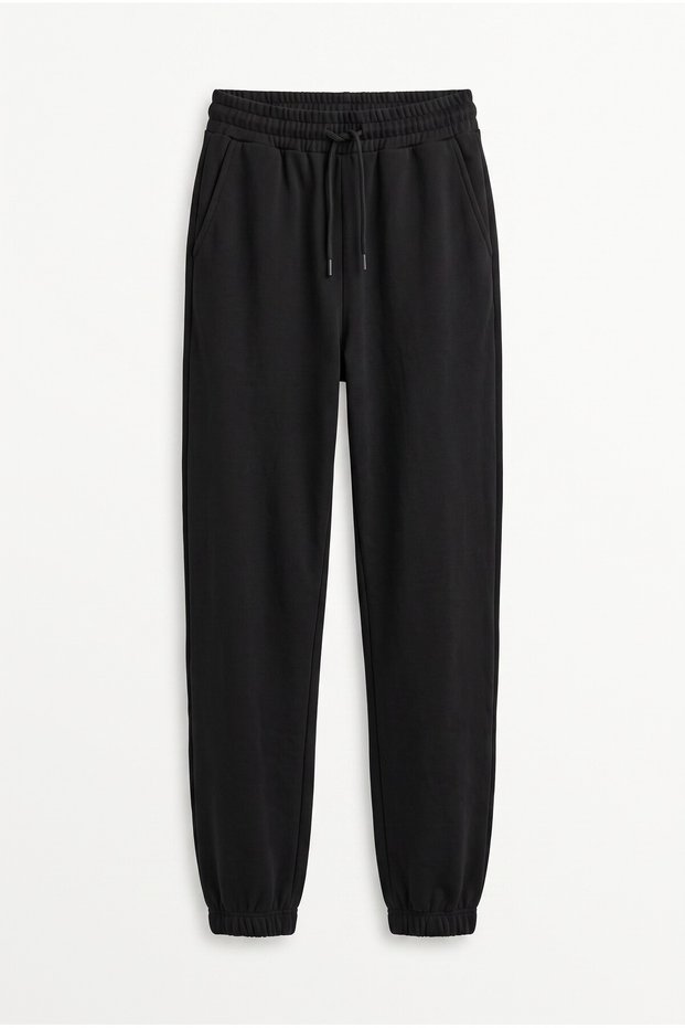 Women's High Waist Elastic Waist Lace-Up Pocketed Elastic Cuffs Baggy Jogger Sweatpants Po-3051