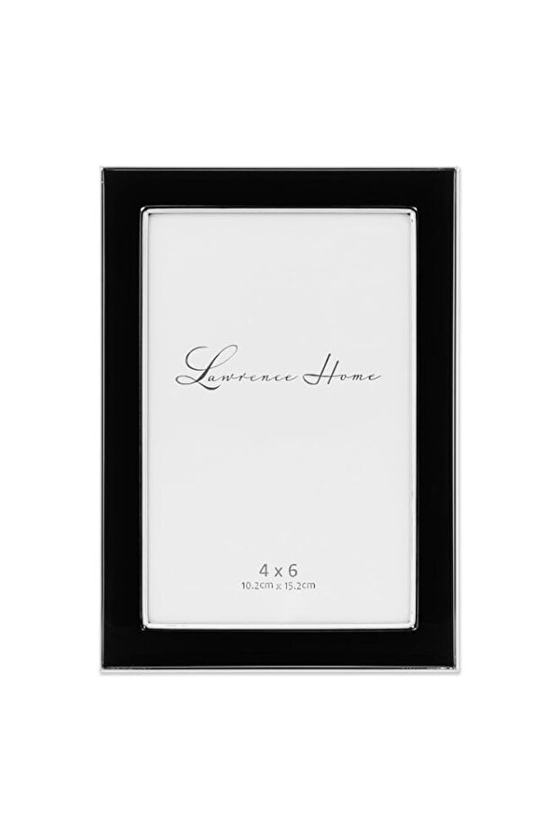 Lawrence Frames 586046 Silver Plated 4x6 Metal with Black Enamel Picture Frame