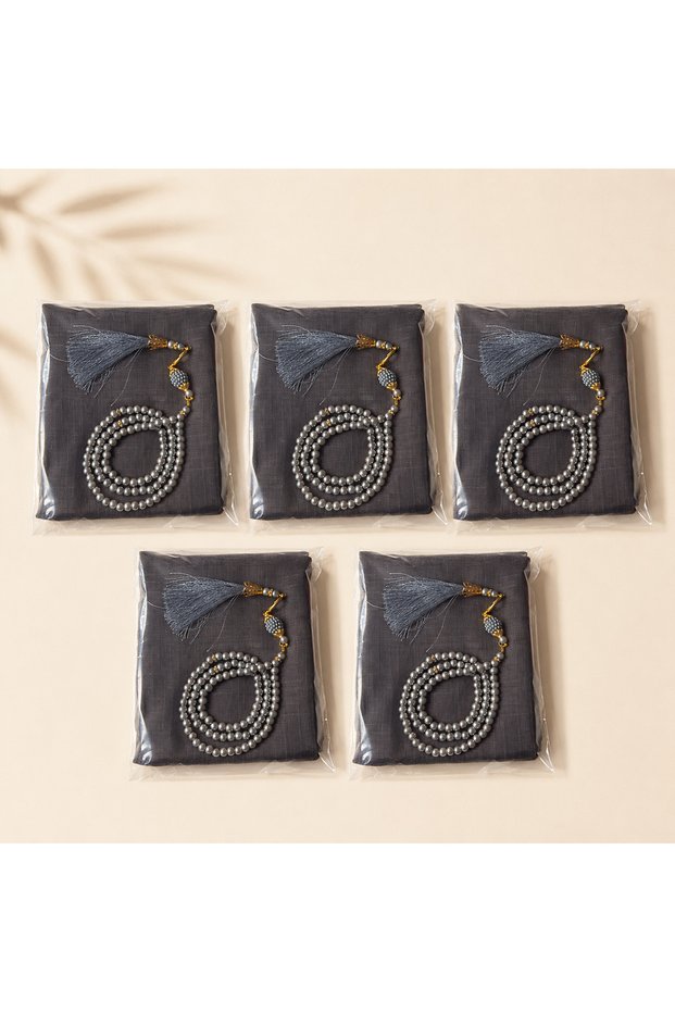 5-Piece Esarp 99-Piece Glass Pearl Prayer Beads for Mawlid, Available in Sets of 10 and 5 Pieces.