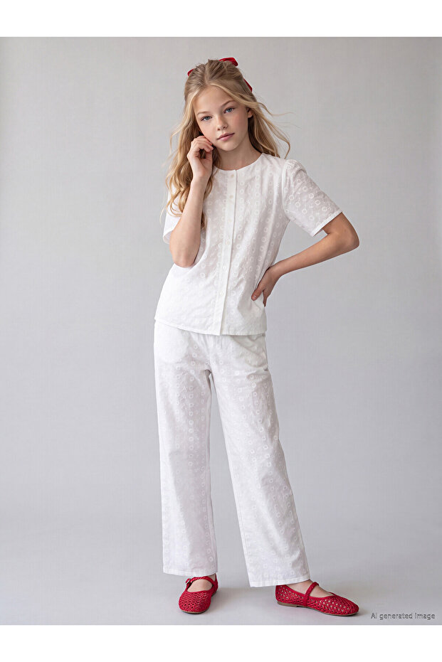 Nevavm Wideleg Girls' Embroidered Pants with a Difference