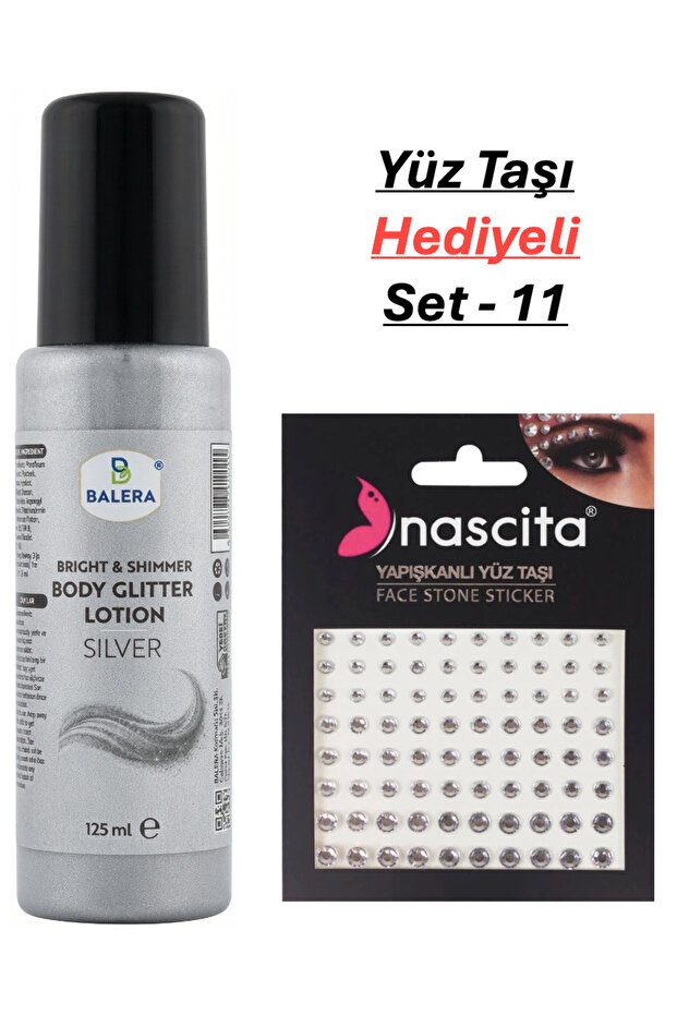 Body Lotion Silver Glitter 125 ml & Facial Stone Gift-11