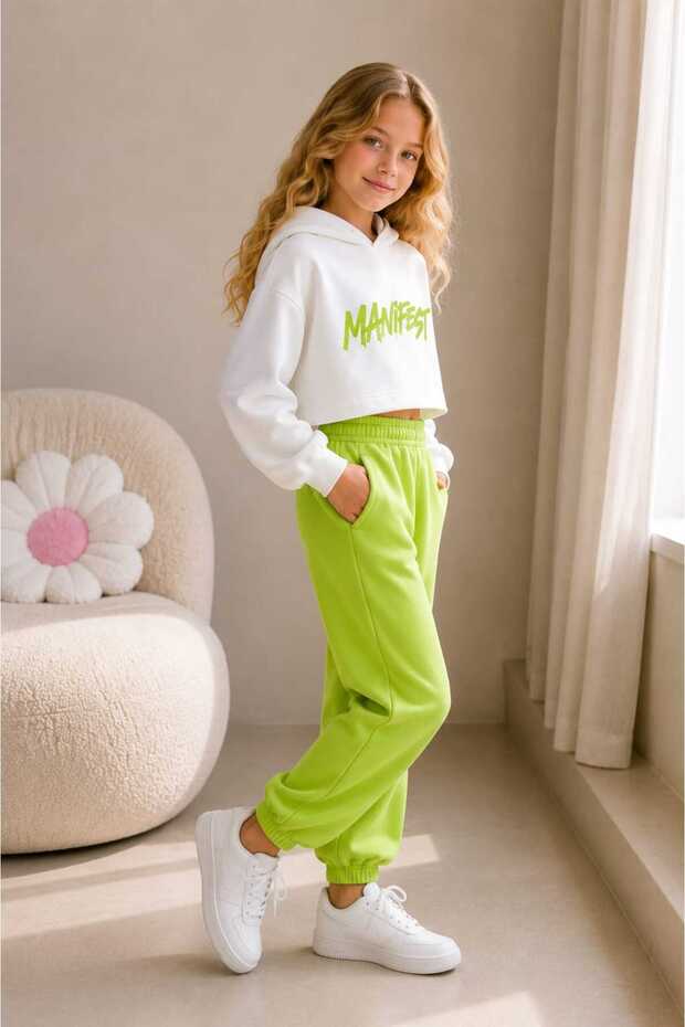 Girls' Manifest Printed Hooded Sweatshirt and Jogger Sweatpants 2-Piece Set