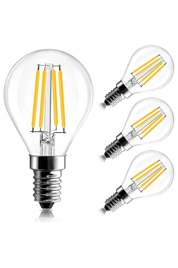LED E14 Bulb, Small Edison Screw Golf Ball P45 Bulb, 4W Dimmable E14 G45 SES LED Filament Bulb, Cool White 6000K, Vintage Mini Globe Round Light Bulb 40W Incandescent Bulb Equivalent (4 Pack)