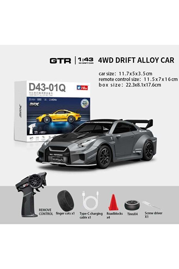 2025 New Product 1:43 Professional Rc Remote Control Four-Wheel Drive Alloy Drift Car Full Scale Adjustable Gyroscope Toy Car