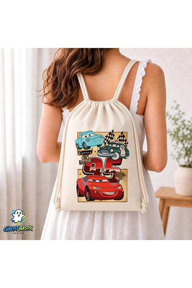Cars Mcqueen Drawstring Linen Bag C061