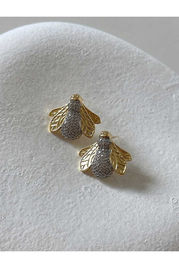Gold Bee Detail Earrings