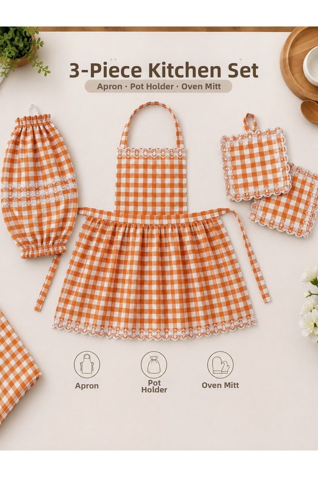 Duck Fabric Apron Set 3-Piece Apron - Bag Holder - Holder