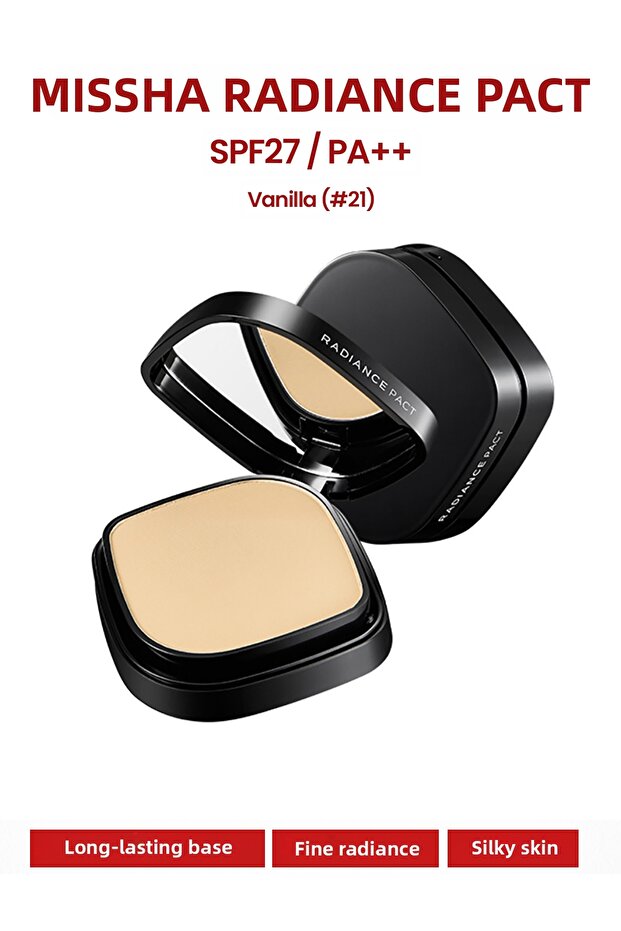 Compact Powder Radiance Pact with Luminous and Smooth Appearance Spf27/Pa++ (Vanilla)