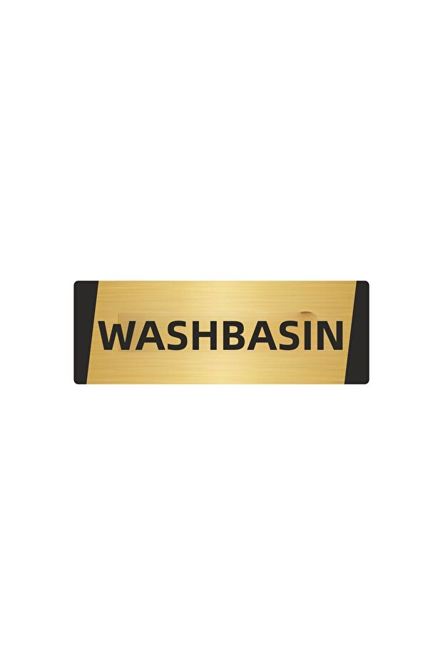 Lavabo Metal Warning Sign 10X20 cm Gold Color