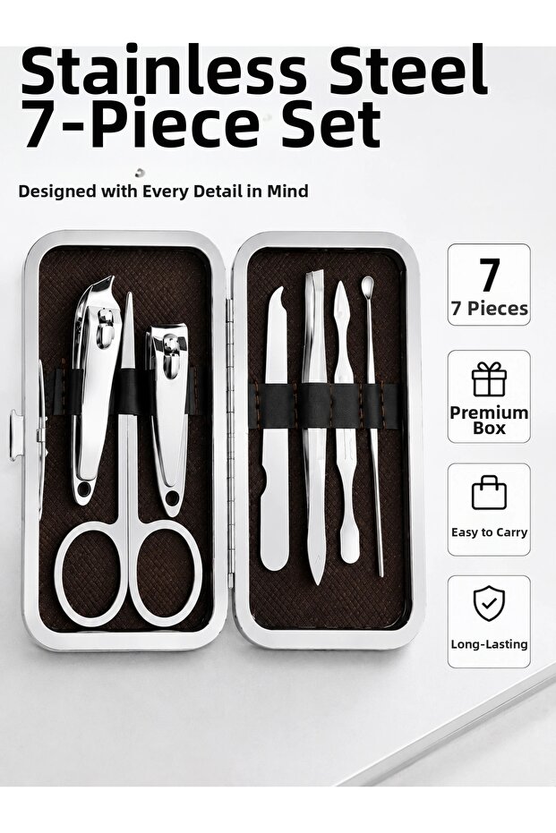 Stainless Steel Personal Care Set – 7 Pieces