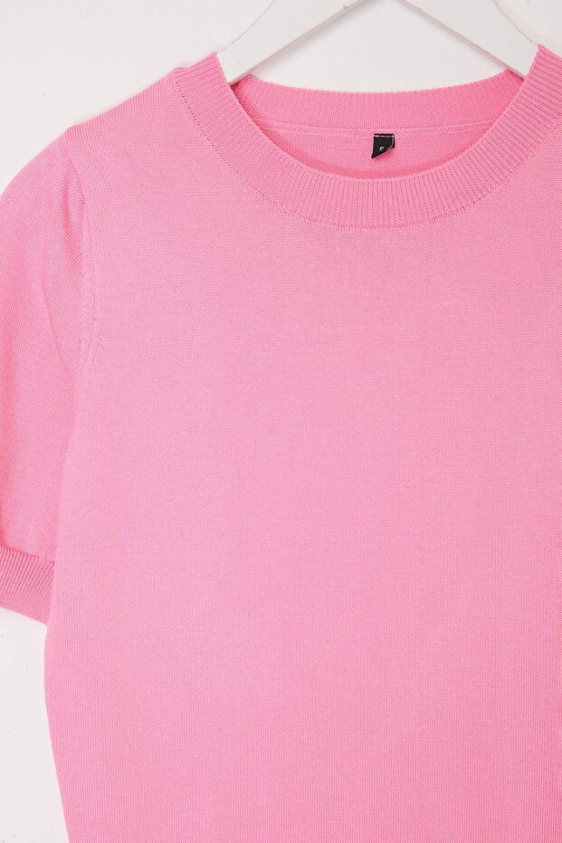 Pembe More Sustainable Bisiklet Yaka Regular Bluz TWOSS26BZ00506 - 6