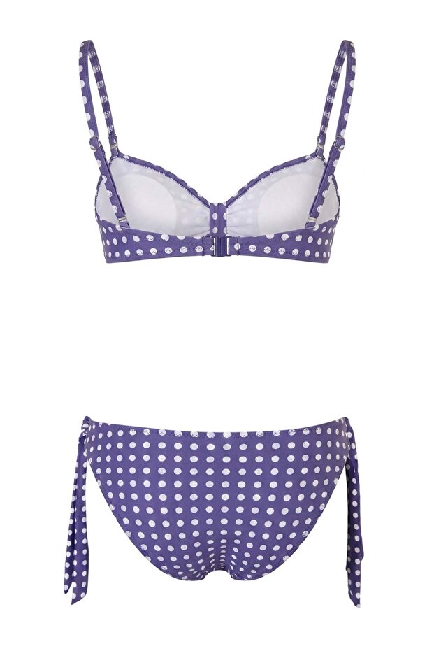 Puantiye Desenli Straplez Kaplı Normal Bel Regular Bikini Takımı TBESS26BT00208 - 5
