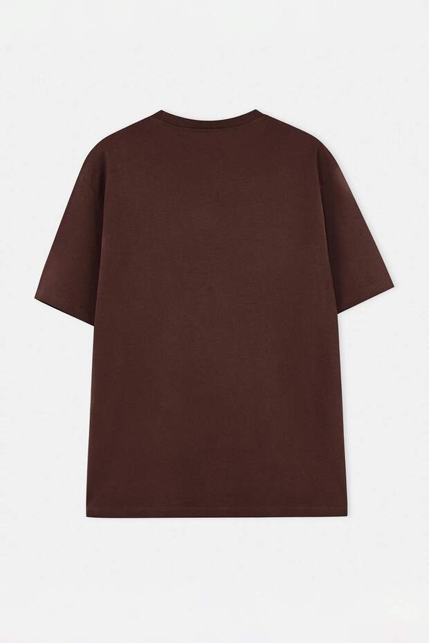Kahverengi-Yeşil Büyük Beden 2'li Paket Regular/Normal Kesim T-Shirt TMNSS24BF00002 - 9