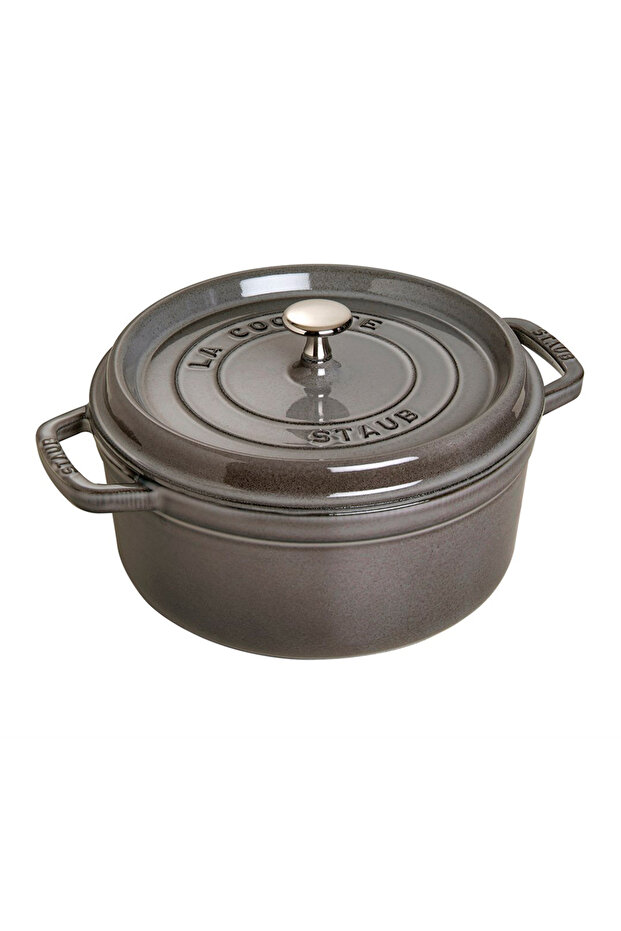 Döküm Tencere Yuvarlak 24 cm Grafit Gri - 1
