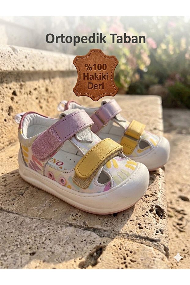 Genuine Leather Orthopedic Sole First Step Baby Sandals