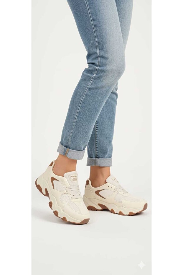 Women's Beige Brown Orthopedic Sneakers