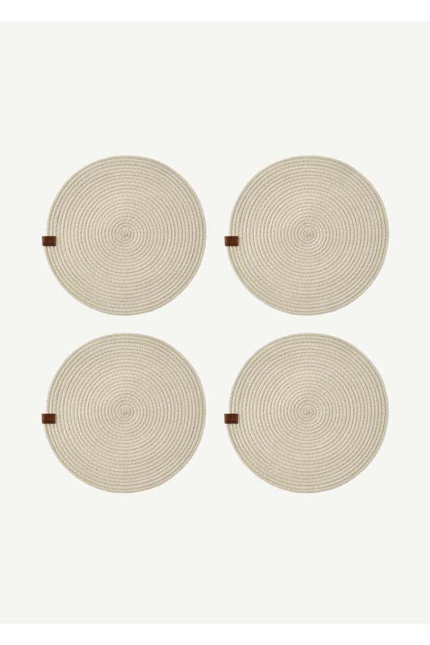 100% Cotton Lino American Service Set of 4 Cream (36 cm)