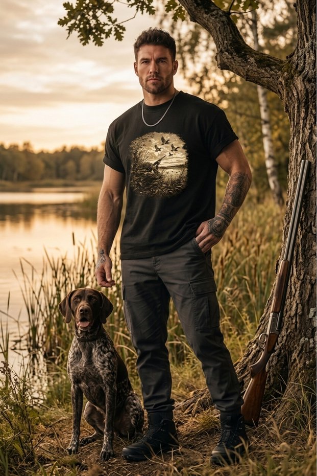 Huntwear Shooting and Hunting Dog Printed Nature T-Shirt Outdoor Apparel