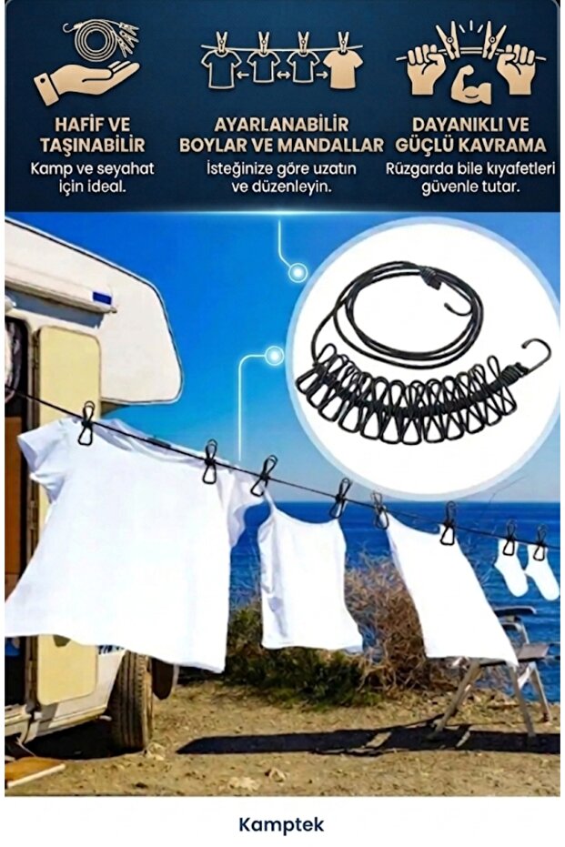 Caravan Camping Nature Practical Clothesline Bracket Clothesline